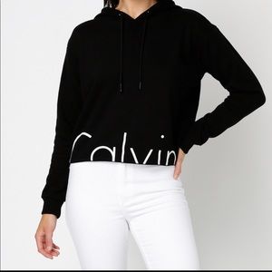 Calvin Klein Modern Cropped Hoodie Sweatshirt